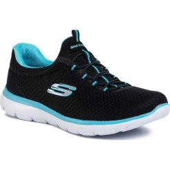 Buty SKECHERS - Summits 12980/BKTQ Black/Turquoise. Czarne buty sportowe damskie Skechers, bez wzorów, z tworzywa sztucznego, sportowe, na fitness i siłownię. Za 219,00 zł.