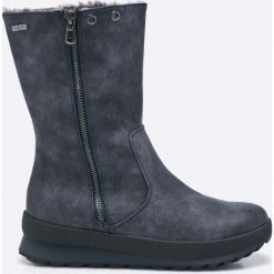 Caprice - Botki. Szare buty zimowe damskie marki Caprice, z materiału, z okrągłym noskiem. W wyprzedaży za 179,90 zł.