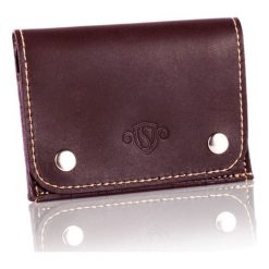 Cienkie skórzane męskie etui na karty Solier SW18 ciemny brąz. Etui męskie Solier, ze skóry. Za 69,00 zł.