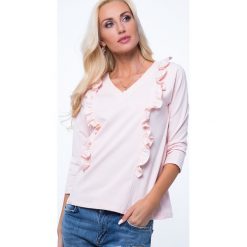 Bladoróżowa Bluzka z Falbankami 3291. Szare bluzki z falbaną Fasardi, z falbankami. Za 29,00 zł.