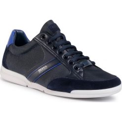 Sneakersy BOSS - Saturn 50407672 10216105 01 Dark Blue 404. Niebieskie sneakersy męskie Boss, na co dzień, bez wzorów, z zamszu, bez zapięcia. W wyprzedaży za 449,00 zł.