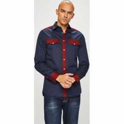 Calvin Klein - Koszula. Niebieskie koszule męskie marki Calvin Klein, m, z bawełny, klasyczne, z klasycznym kołnierzykiem, z długim rękawem. W wyprzedaży za 299,90 zł.