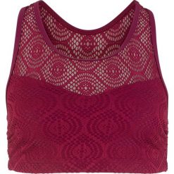 Biustonosz bikini "opaska" bonprix bordowy. Czerwone stroje kąpielowe damskie marki bonprix, bez wzorów. Za 69,99 zł.