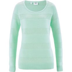 Swetry damskie: Sweter bonprix jasny miętowy