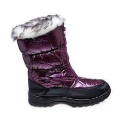 Buty zimowe damskie: Śniegowce w kolorze fioletowo-czarnym