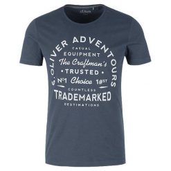 S.Oliver T-Shirt Męski L Ciemny Niebieski. Niebieskie koszulki męskie marki S.Oliver, s, bez wzorów, bez kołnierzyka. Za 60,00 zł.