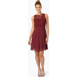 Marie Lund - Elegancka sukienka damska, czerwony. Czerwone sukienki damskie Marie Lund, w koronkowe wzory, z szyfonu, eleganckie, bez kołnierzyka, bez rękawów, midi. Za 299,95 zł.