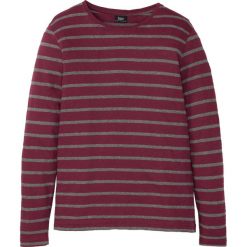 Shirt z długim rękawem bonprix czerwony rododendron - szary melanż w paski. Fioletowe koszulki męskie bonprix, xl, w paski, bez kołnierzyka, z długim rękawem, długie. Za 39,99 zł.