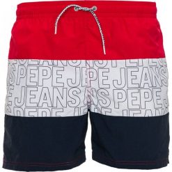 Pepe Jeans kąpielówki męskie Erik PMB10241 XXL czerwone. Czerwone kąpielówki męskie Pepe Jeans, xxl, w paski, z jeansu. W wyprzedaży za 189,00 zł.