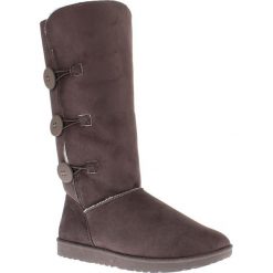 Buty zimowe damskie: Kozaki „Flocon” w kolorze szarym