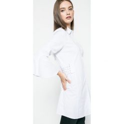 Answear - Koszula. Szare koszule damskie ANSWEAR, m, z bawełny, casualowe, z klasycznym kołnierzykiem, z długim rękawem. W wyprzedaży za 69,90 zł.