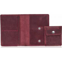 Skórzany cienki portfel slim wallet z bilonówką BRODRENE SW01+ czerwony - Czerwony. Czerwone portfele męskie Brødrene, bez wzorów, ze skóry. Za 115,00 zł.