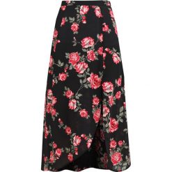Długie spódnice: Miss Selfridge BUTTON SPLIT MIDI SKIRT Długa spódnica black