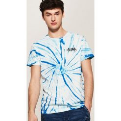T-shirty męskie: Wzorzysty t-shirt tie dye – Niebieski