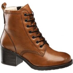 Botki damskie 5th Avenue brązowe. Pomarańczowe botki damskie marki 5th Avenue, ze skóry, bez obcasa, na obcasie, na sznurówki. Za 299,90 zł.