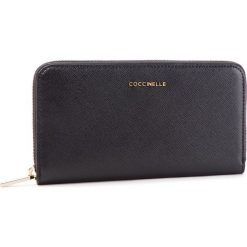 Duży Portfel Damski COCCINELLE - DW1 Metallic Saffiano E2 DW1 11 04 01 Noir 001. Czarne portfele damskie marki Coccinelle. Za 599,90 zł.