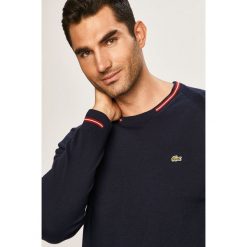 Lacoste - Sweter. Niebieskie swetry męskie Lacoste, s, bez wzorów, z bawełny, z okrągłym kołnierzem, bez kaptura. Za 599,90 zł.
