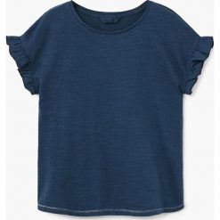 Mango Kids - Top dziecięcy Mix 104-164 cm. Niebieskie topy damskie marki Mango Kids, z bawełny, z okrągłym kołnierzem. W wyprzedaży za 19,90 zł.