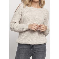 RAGLANOWY SWETER, SWE126 BEŻ. Swetry damskie Lanti, bez wzorów, bez rękawów, bez kaptura. Za 158,00 zł.