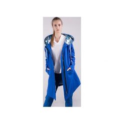 Bluza damska rozpinana na zamek Chabrowa+wzór. Niebieskie bluzy damskie 3 for u, xl, bez wzorów, z bawełny, z długim rękawem, długie, z kapturem. Za 259,00 zł.