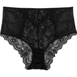 Figi z wysoką talią bonprix czarny. Czarne majtki damskie bonprix, w koronkowe wzory, z koronki. Za 37,99 zł.