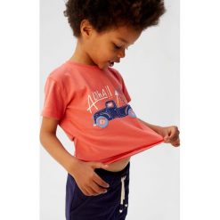 Mango Kids - T-shirt dziecięcy Surf 80-104 cm. Białe t-shirty chłopięce Mango Kids, z nadrukiem, z bawełny, bez rękawów. Za 25,90 zł.
