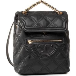 Plecak TORY BURCH - Fleming Soft Mini Backpack 65033 Black 001. Czarne plecaki damskie Tory Burch, bez wzorów, ze skóry, eleganckie. Za 2199,00 zł.