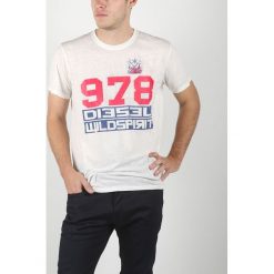 Diesel T-Diego Koszulka Biały. Białe podkoszulki męskie Diesel, m, z nadrukiem, z bawełny, bez kołnierzyka, krótkie. Za 283,95 zł.