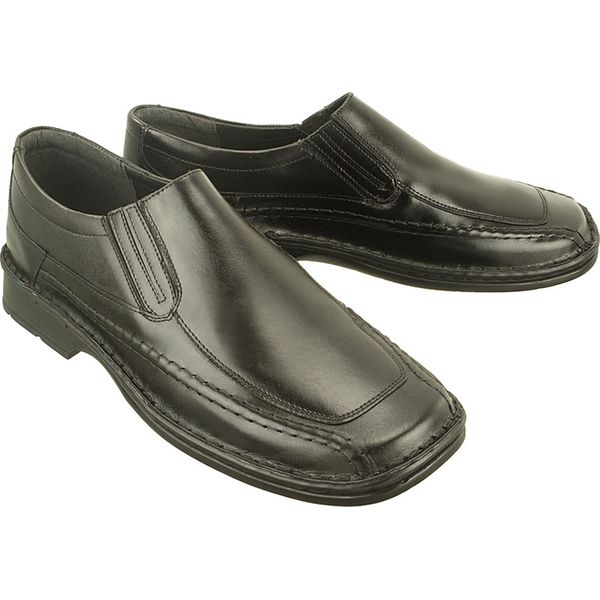 KAZKOBUT K-1634-141 czarny, półbuty męskie. Czarne półbuty męskie Kazkobut, bez wzorów, ze skóry, bez zapięcia. W wyprzedaży za 114,00 zł.