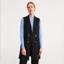 Elegancka kamizelka - Czarny. Czarne kamizelki damskie Reserved, bez wzorów, eleganckie, bez kaptura. Za 199,99 zł.