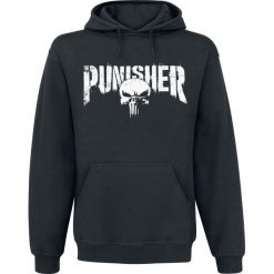 Bluzy męskie: The Punisher Sprayed Skull Logo Bluza z kapturem czarny