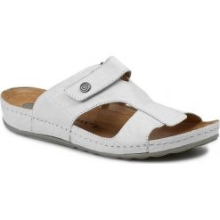 Klapki DR. BRINKMANN - 700670 Biały. Białe klapki damskie Dr. Brinkmann, bez wzorów, ze skóry, bez obcasa. Za 239,00 zł.