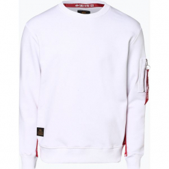 Alpha Industries - Męska bluza nierozpinana, czarny. Czarne bluzy męskie Alpha Industries, xl, bez wzorów, eleganckie, bez kołnierzyka, bez rękawów, bez kaptura. Za 299,95 zł.