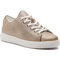 Sneakersy LIU JO - Tyra 03 B19027 TX007 Light Gold 04178. Żółte półbuty damskie Liu Jo, ze skóry. Za 559,00 zł.