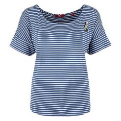 S.Oliver T-Shirt Damski 40 Niebieski. Niebieskie koszulki damskie S.Oliver, s, bez wzorów, z materiału, z okrągłym kołnierzem, z krótkim rękawem. W wyprzedaży za 93,00 zł.