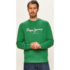Pepe Jeans - Bluza George. Zielone bluzy męskie Pepe Jeans, s, z nadrukiem, z bawełny, z okrągłym kołnierzem, bez rękawów, bez kaptura. Za 259,90 zł.