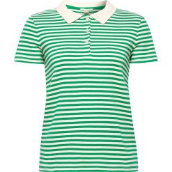Koszulka polo w kolorze zielono-kremowym. Zielone koszulki damskie Esprit Woman, l, w paski, z bawełny, polo, bez rękawów. W wyprzedaży za 56,95 zł.