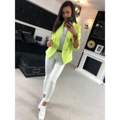 Marynarka BALMAIN seledyn. Marynarki damskie Divino style, s, bez wzorów, z poliesteru. W wyprzedaży za 99,00 zł.
