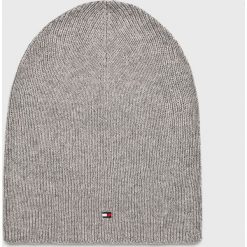 Tommy Hilfiger - Czapka. Szare czapki zimowe damskie TOMMY HILFIGER, z bawełny. Za 159,90 zł.