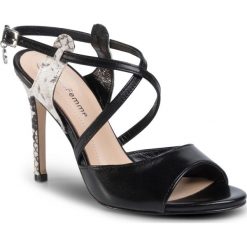 Sandały SOLO FEMME - 26478-58-A19/K86-07-00 Czarny/ Wąż Biało Czarny. Czarne klapki damskie Solo Femme, bez wzorów, ze skóry, bez obcasa, na obcasie. Za 359,00 zł.