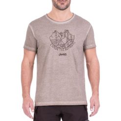 T-shirty męskie: T-shirt w kolorze beżowym