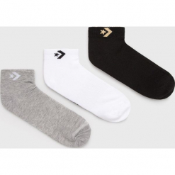 Converse - Skarpetki (3-pack). Szare skarpetki damskie Converse, bez wzorów. W wyprzedaży za 34,90 zł.