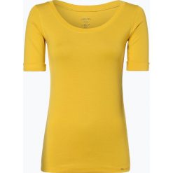 Marc Cain Collections - T-shirt damski, żółty. Żółte t-shirty damskie Marc Cain Collections, bez wzorów, z bawełny, bez kołnierzyka. Za 249,95 zł.