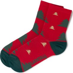 Skarpety Wysokie Damskie FREAKERS - LDCHOI-RED Czerwony Zielony. Czerwone skarpetki damskie Freakers, bez wzorów, z elastanu. Za 19,99 zł.