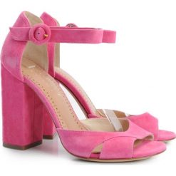 Twinset Sandały. Czółenka damskie Twin Set, bez wzorów, ze skóry, bez obcasa, na szpilce, ze sprzączką. Za 479,00 zł.