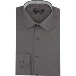 Koszula bexley 2510/1 długi rękaw slim fit brąz. Szare koszule męskie Recman, m, bez wzorów, bez kołnierzyka, z długim rękawem. Za 139,00 zł.