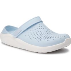 Klapki CROCS - Literide Clog 204592 Mineral Blue/White. Niebieskie klapki damskie Crocs, bez wzorów, z tworzywa sztucznego, bez obcasa. Za 239,00 zł.
