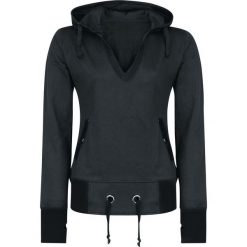 Bluzy damskie: Forplay Patched Hoodie Bluza z kapturem damska czarny