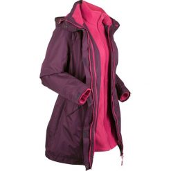 Płaszcz outdoorowy funkcyjny 3 w 1 bonprix czarny bez - jeżynowy. Fioletowe płaszcze damskie bonprix, s, z polaru. Za 189,99 zł.