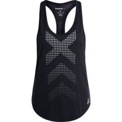 Reebok Koszulka sportowa black. Czarne topy sportowe damskie marki Reebok, m, z materiału. W wyprzedaży za 135,20 zł.